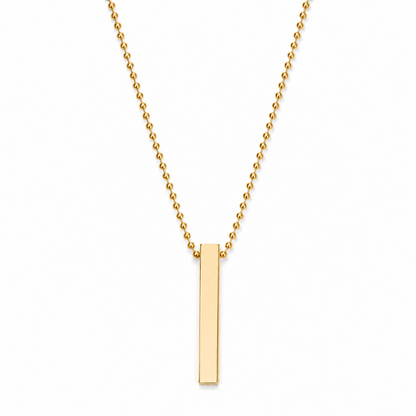 Sleek Vertical Bar 3D Cuboid Design Pendant for Men & Boys