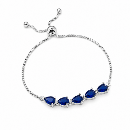 Triangle Shape Stone Chain Bracelet With Sliding Closure for Girls & Women's