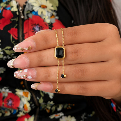Sophisticated Black Crystal Double Strand Pendant For Girls & women