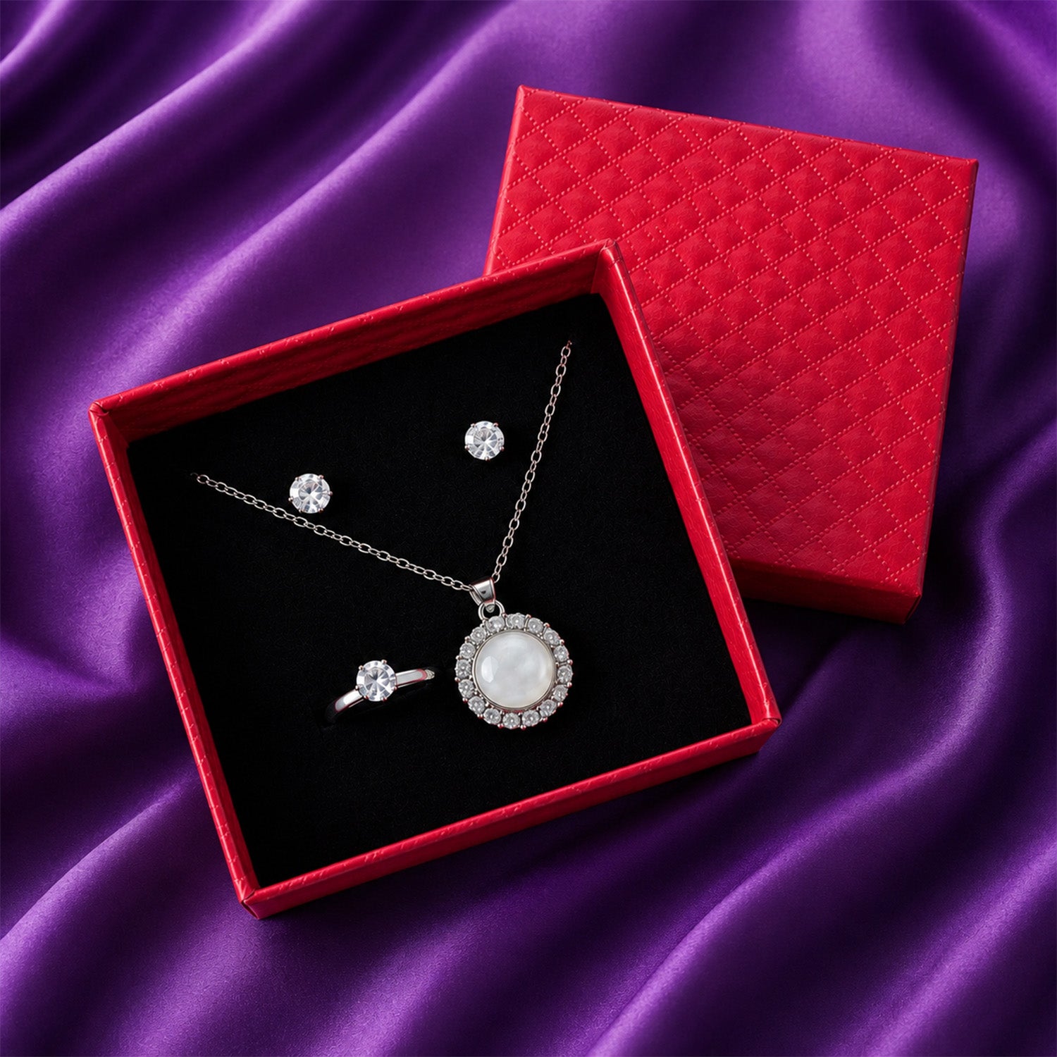 Round Pearl-Style Jewelry Gift Set for Women