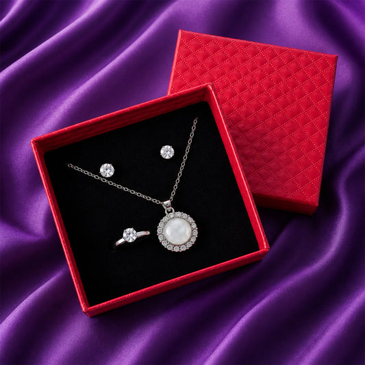 Round Pearl-Style Jewelry Gift Set for Women