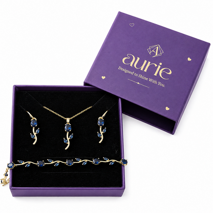 Gold-Tone Tulip Jewelry Set with Beacelet for Women & Girls