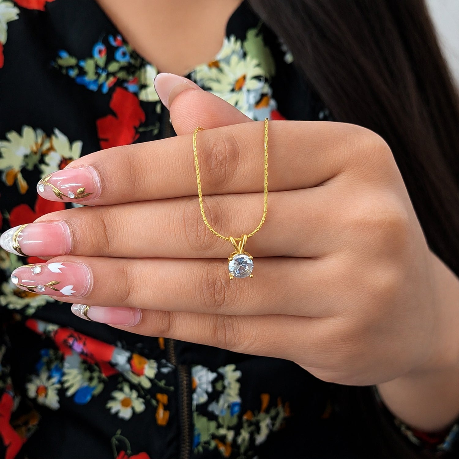 Odeon Solitaire AD Stone Pendant For Girls & women