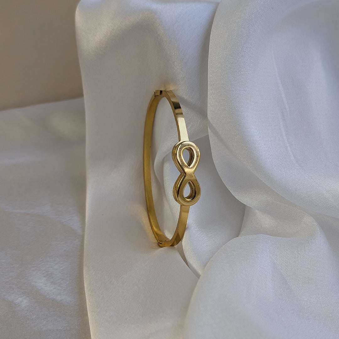Gold Finish Infinity Symbol Bracelet For Girls & Women