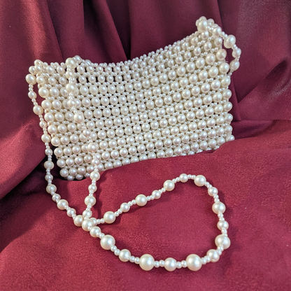 Chic Pearl-Embellished Clutch Bag for Women