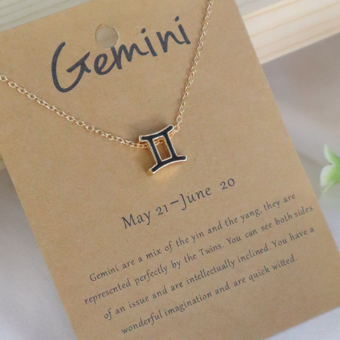 18K Gold Plated Celestial Zodiac Charm Pendant Necklace