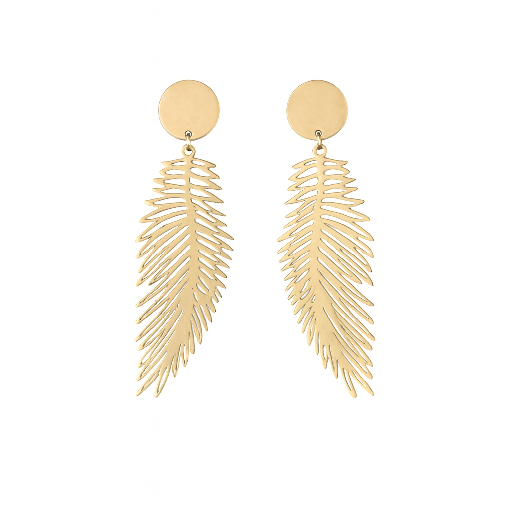 18K Gold Plated Leaf Earrings (Anti-Tarnish)