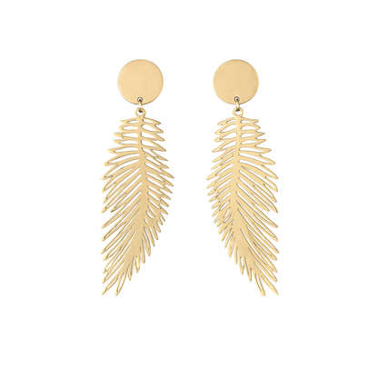 18K Gold Plated Leaf Earrings (Anti-Tarnish)
