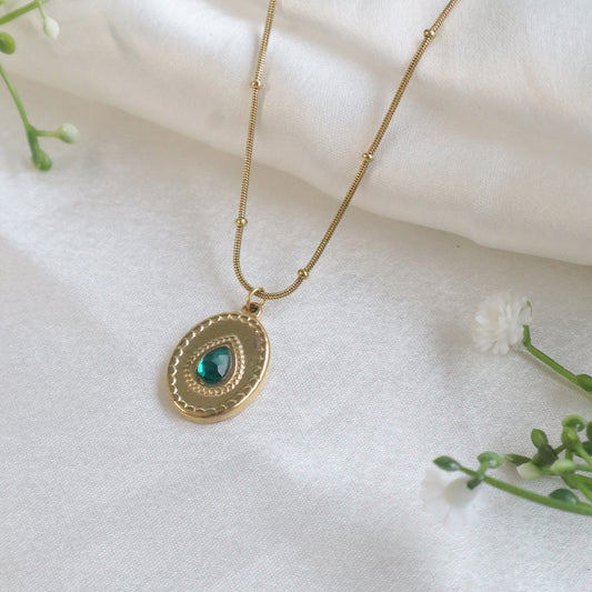 18K Gold Plated Elegant Teardrop Pendant Necklace (Anti-Tarnish)