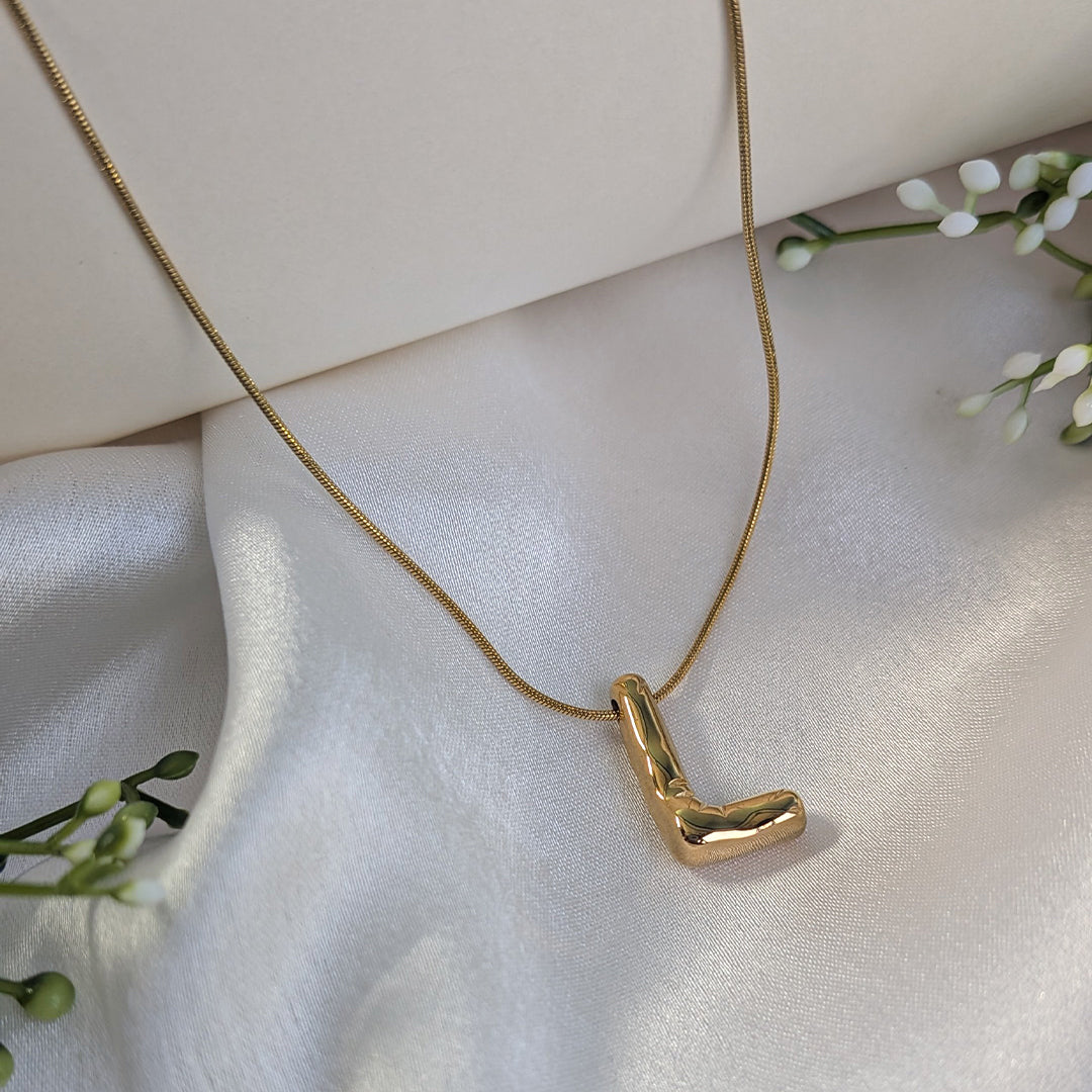 18K Gold Plated Stylish Alphabet Pendant (Anti Tarnish)