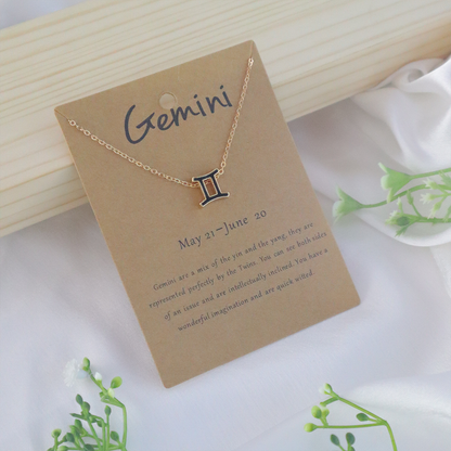 18K Gold Plated Celestial Zodiac Charm Pendant Necklace
