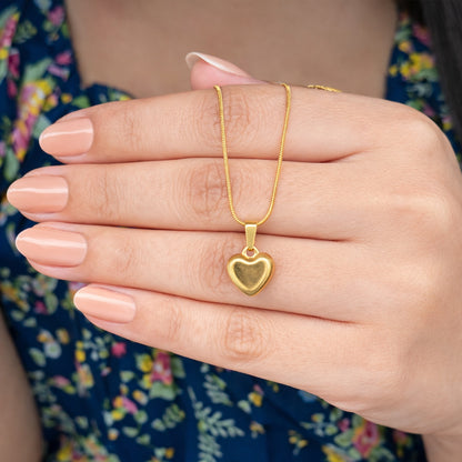 18k Gold Plated Minimal Heart Charm Pendant for Women & Girls