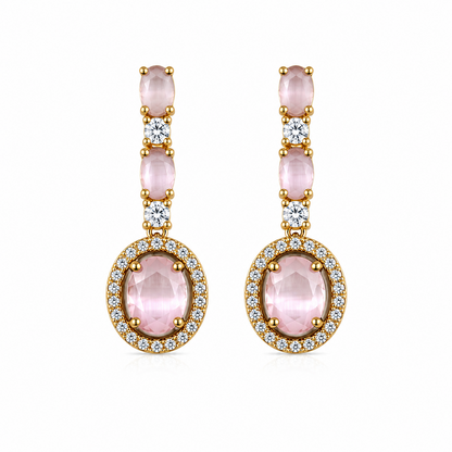 Sway CZ Stone Halo Drop Earrings for Girls & Women's