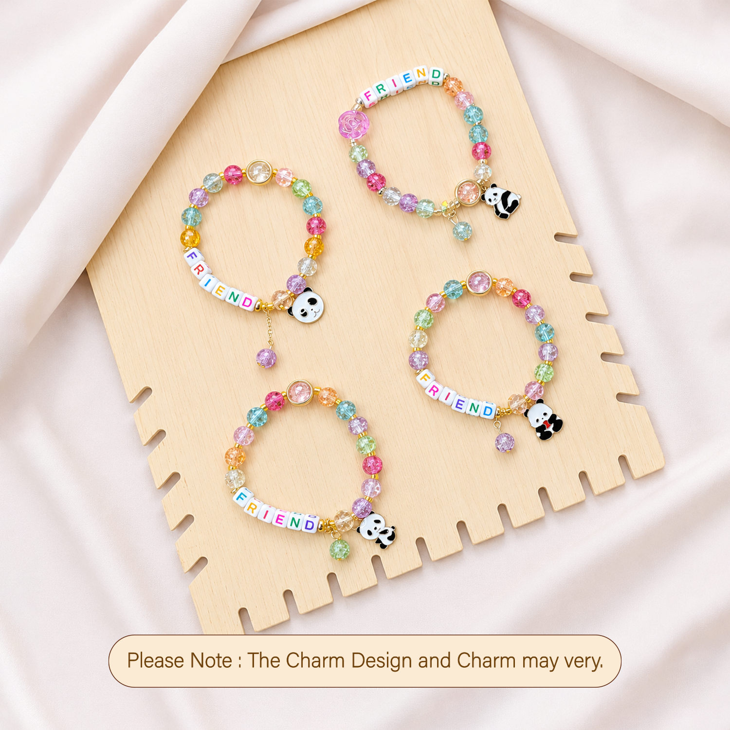 Colorful Panda Charm Friendship Day Bracelets for Kids, Boys & Girls