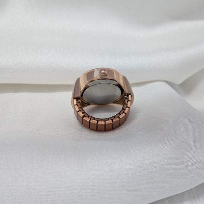 Rose Gold Stretchy Finger Ring Watch for Men & Women
