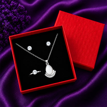 Elegant Silver-Tone Jewelry Set for Women and Girls