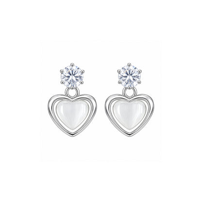 Solitaire Top Heart Earrings for Girls & Women's