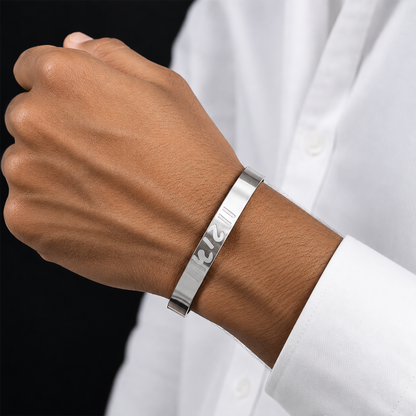 Men’s Stainless Steel Bracelet Engraved with Ram