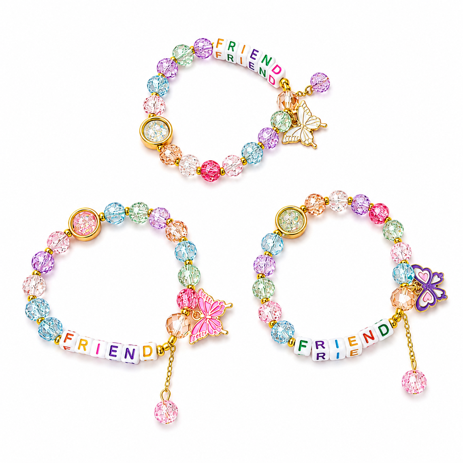 Colorful Butterfly Charm Friendship Day Bracelets for Kids, Boys & Girls