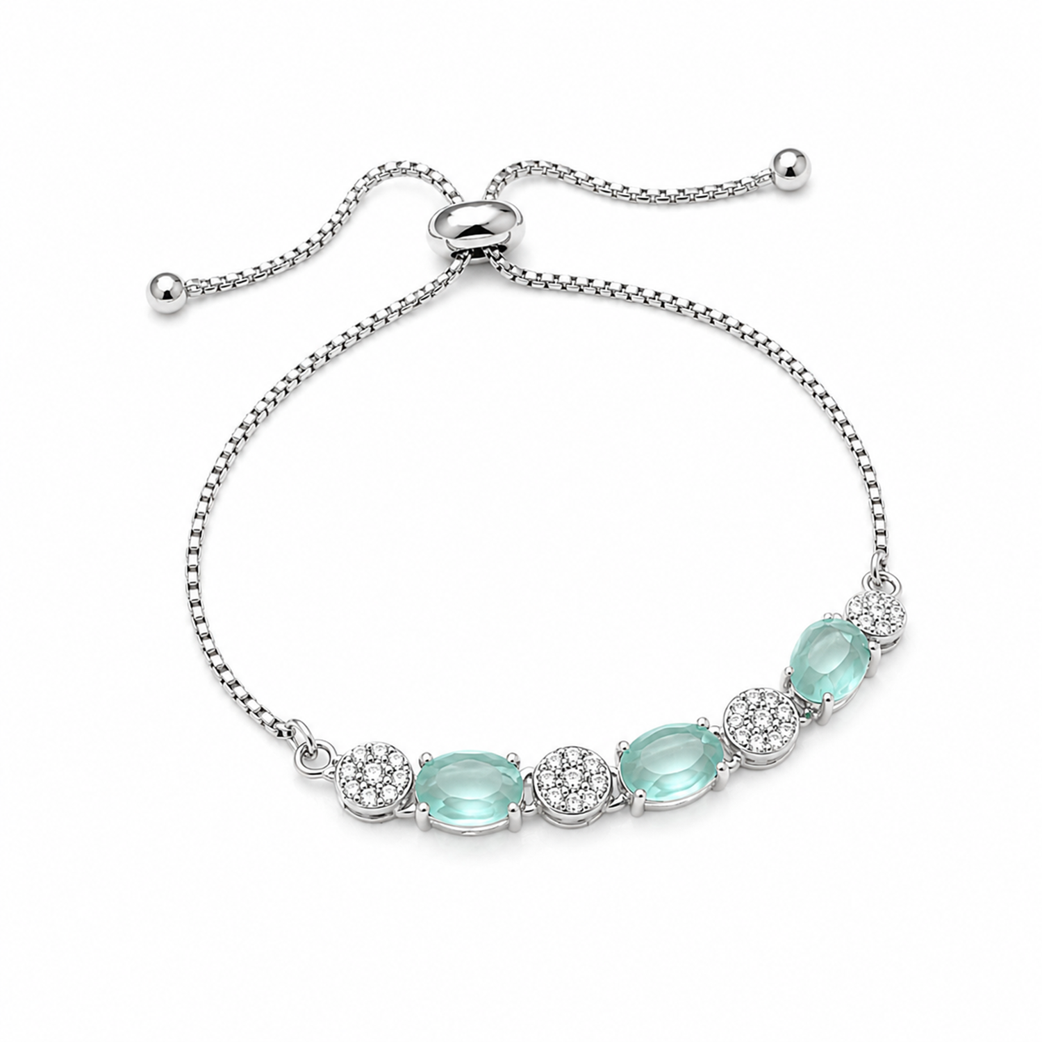 CZ Stone Adjustable bolo clasp Chain Bracelet for Girls & Women's