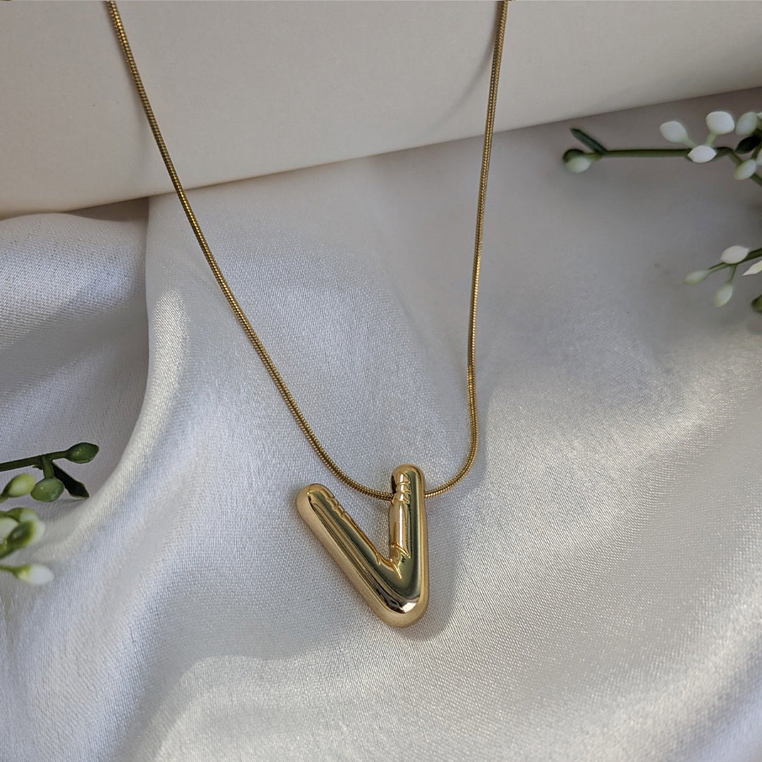18K Gold Plated Stylish Alphabet Pendant (Anti Tarnish)