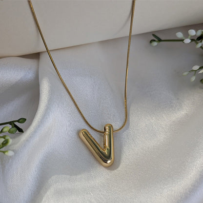 18K Gold Plated Stylish Alphabet Pendant (Anti Tarnish)