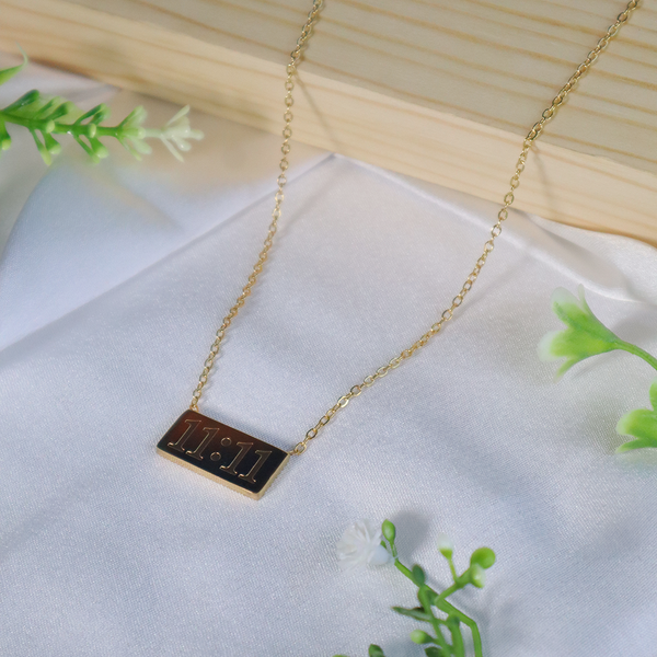 18K Gold Plated Angel Number 11:11 Bar Necklace (Anti Tarnish)