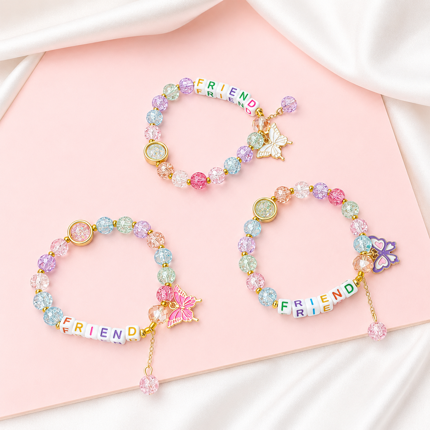 Colorful Butterfly Charm Friendship Day Bracelets for Kids, Boys & Girls