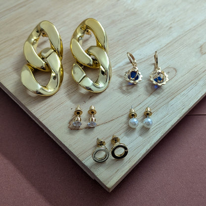 Elegant 5pcs Twisted Statement Earrings Set for Women & Girls