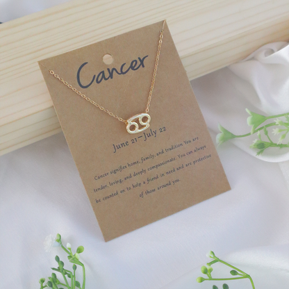 18K Gold Plated Celestial Zodiac Charm Pendant Necklace