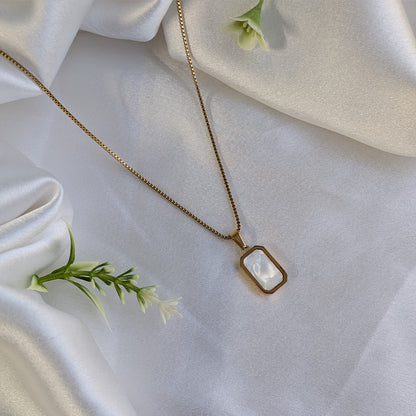 Reversible Gold Plated Dual Sided Black & White Enamel Pendant Necklace For Girls & Women