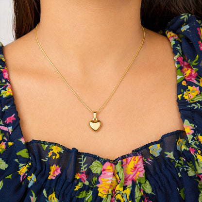 18k Gold Plated Minimal Heart Charm Pendant for Women & Girls