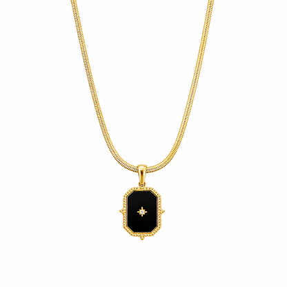 Geometric Frame Black Onyx Pendant for Girls & Women's