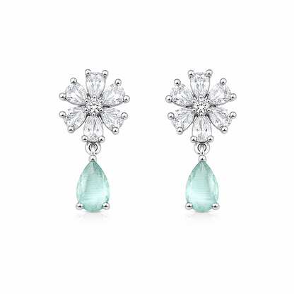 Trendy Elara Teardrop Floral Stud Earrings for Girls & Women's