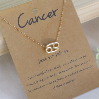 18K Gold Plated Celestial Zodiac Charm Pendant Necklace