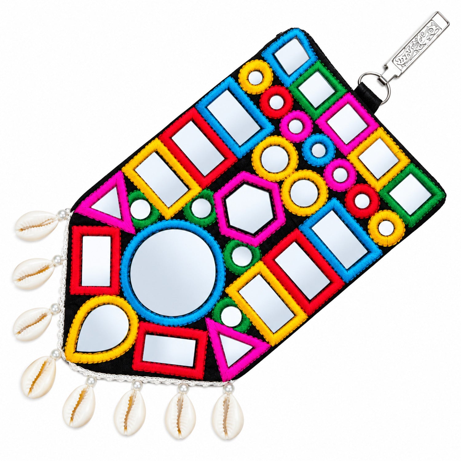 Handcrafted Traditional Indian Mirror-Work Pouch