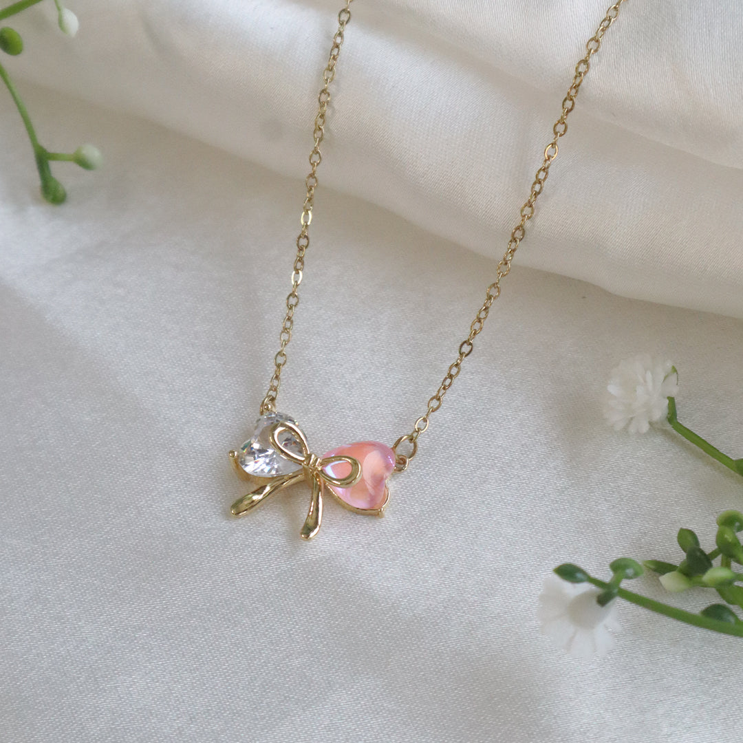 18K Gold Plated Butterfly Necklace with Colorful Stones (Anti Tarnish)