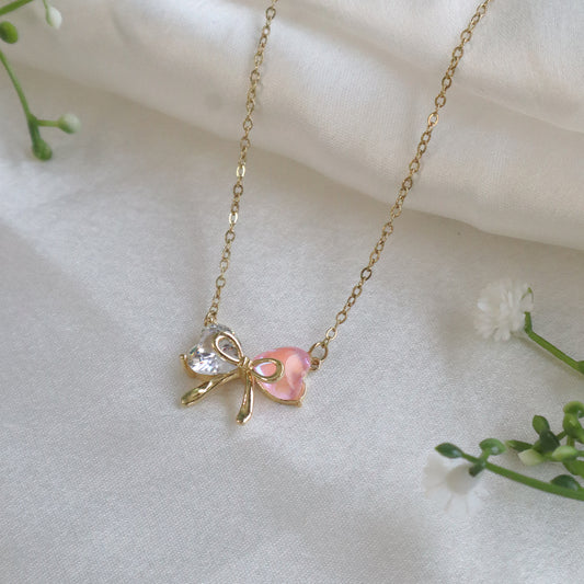 18K Gold Plated Butterfly Necklace with Colorful Stones (Anti Tarnish)