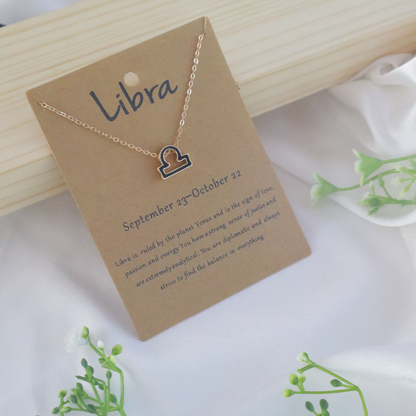 18K Gold Plated Celestial Zodiac Charm Pendant Necklace