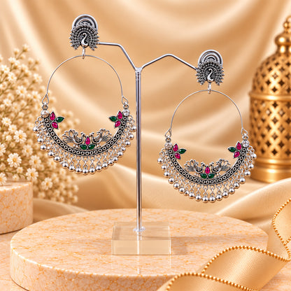 Oxidized Contemporary Hoop Earrings for Girls & Women's