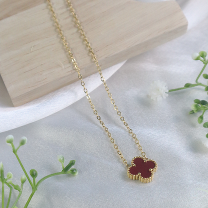 Enamel Clover Pendant Necklace ( Anti-Tarnish )