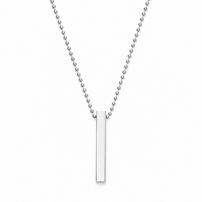 Sleek Vertical Bar 3D Cuboid Design Pendant for Men & Boys