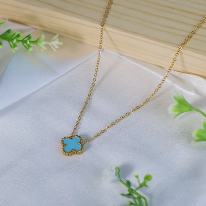 Enamel Clover Pendant Necklace ( Anti-Tarnish )