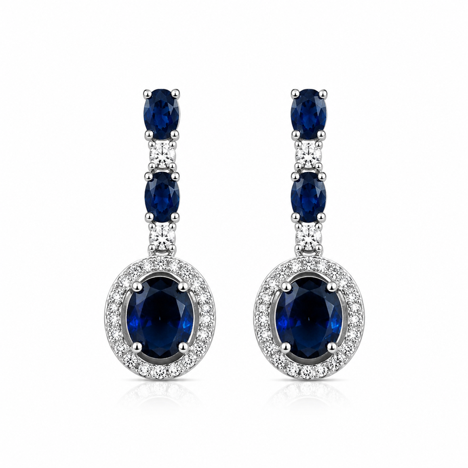 Sway CZ Stone Halo Drop Earrings for Girls & Women's