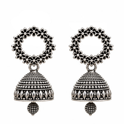 Oxidized Bell Shaped Drop Earrings for Girls & Women's