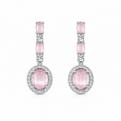 Sway CZ Stone Halo Drop Earrings for Girls & Women's