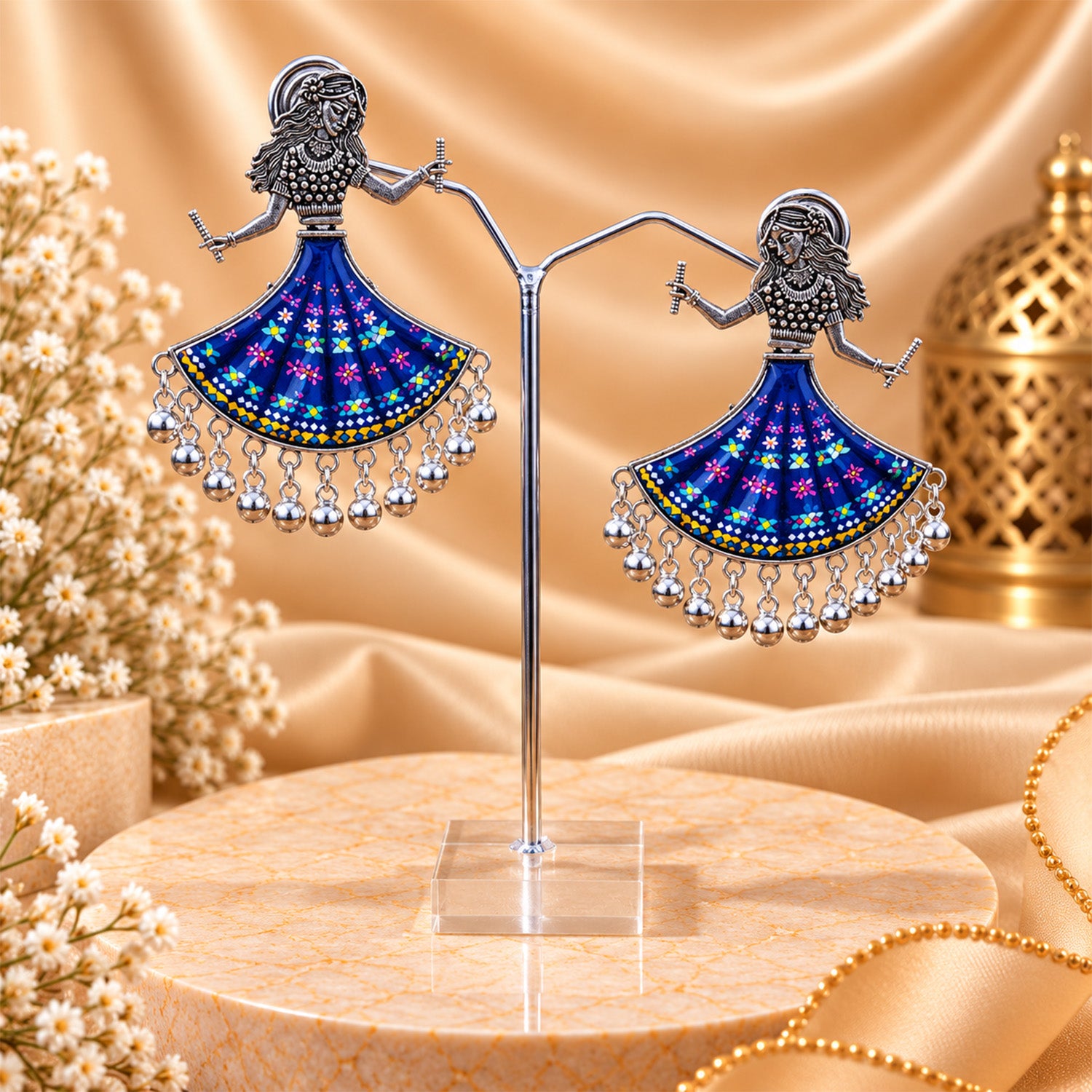 Oxidized Garba Dancer Drop Earrings for Girls & Women's