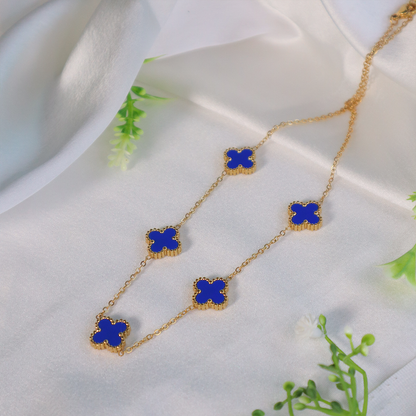 18K Gold Plated Eternal Five Clover Pendant Necklace ( Anti-Tarnish )