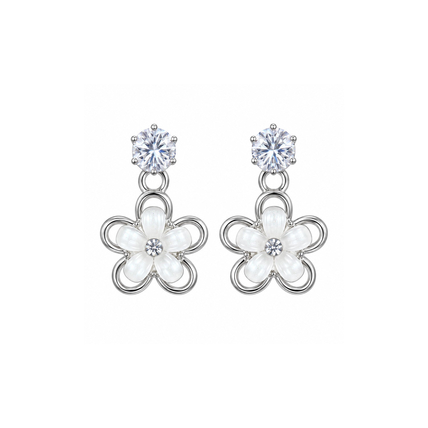 Dual Line Crystal Drop Earrings for Girls & Women's