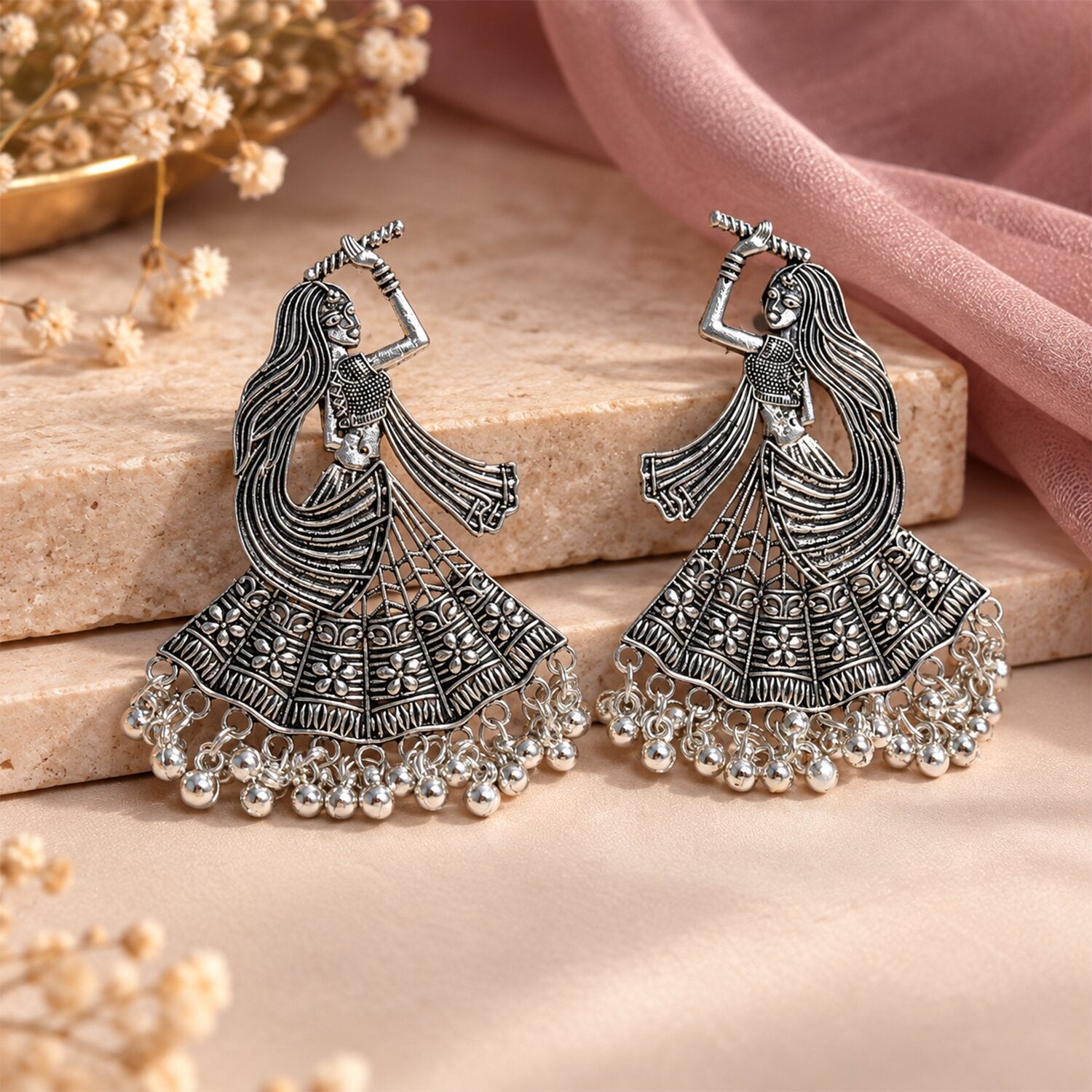 Oxidized Boho Dancing Girl Earrings for Women & Girls